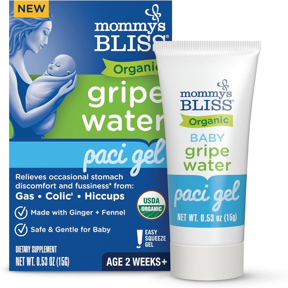 Mommy'S Bliss Organic Gripe Water Pacifier Gel For Newborns, Relieves Occasional Stomach Discomfort From Gas, Colic & Fussiness*, Age 2 Weeks +, 0.53 Oz (45 Servings) Mommy'S Bliss Organic Gripe Water Pacifier Gel For Newborns, Relieves Occasional Stomach Discomfort From Gas, Colic & Fussiness*, Age 2 Weeks +, 0.53 Oz (45 Servings)