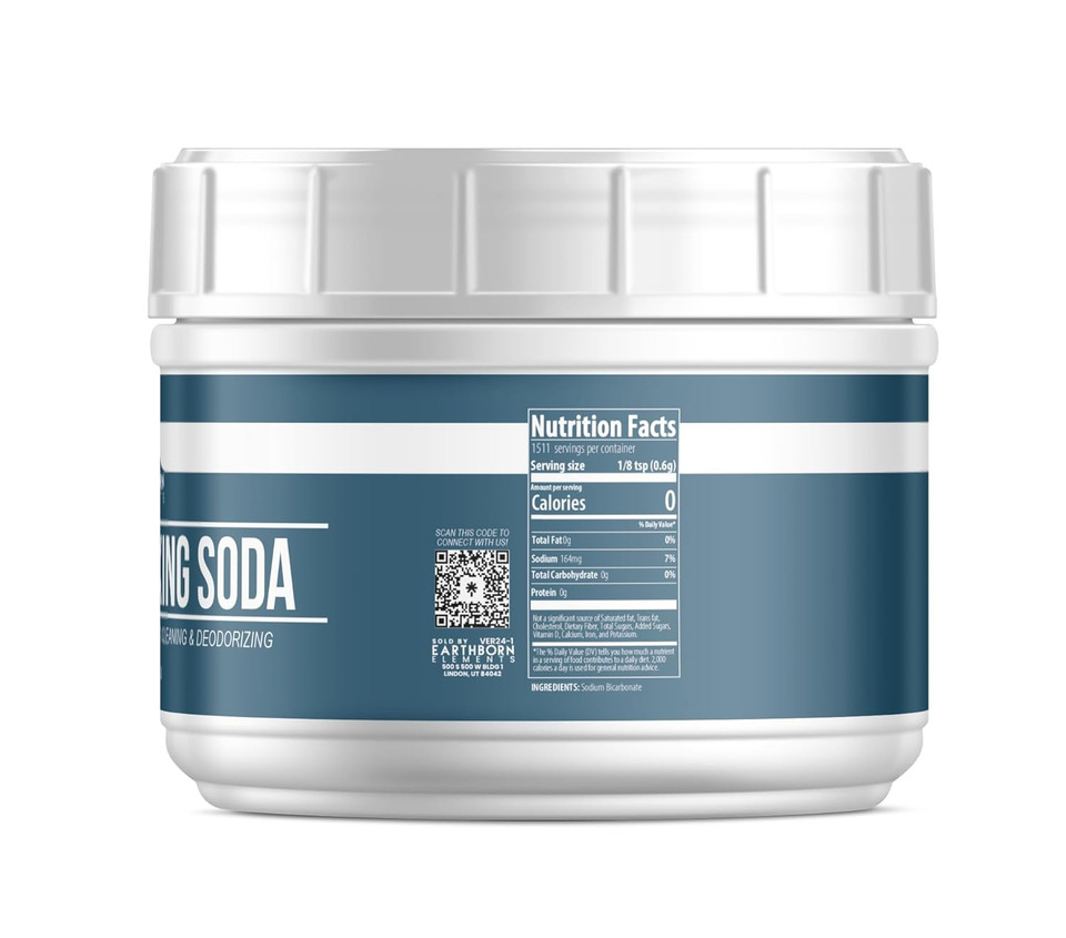 Earthborn Elements Baking Soda (2 Lb) Sodium Bicarbonate, Cooking, Cleaning & Deodorizing