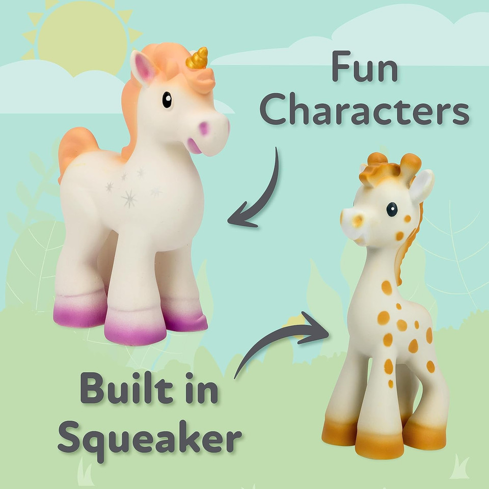 Nuby Jackie The Giraffe Natural Rubber Baby Teether - 3+ Months - Baby Teething Toy