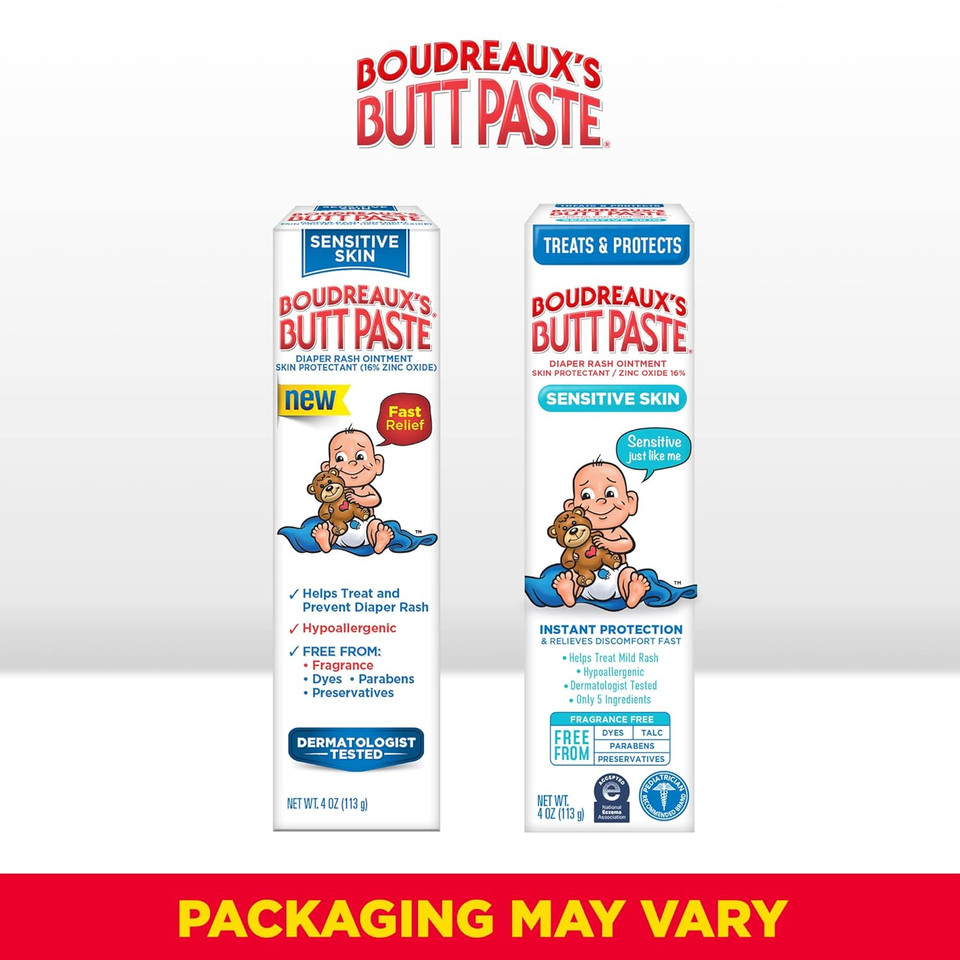 Boudreaux'S Butt Paste Sensitive Skin Diaper Rash Ointment, 2 Oz Tube
