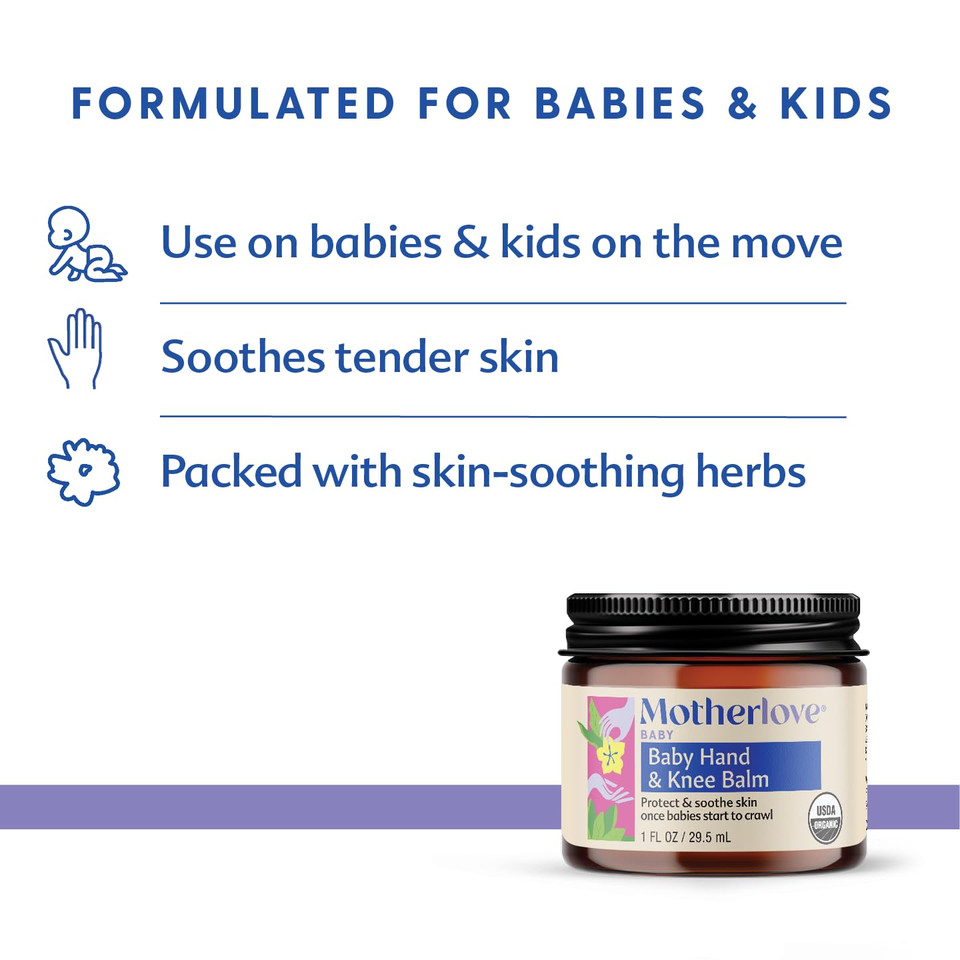 Motherlove Baby Hand & Knee Balm (1 Oz) Herbal Ointment For Crawling BabiesOrganic, Non-Gmo, & Cruelty Free
