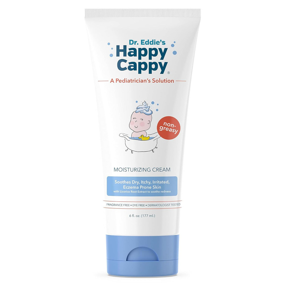 Happy Cappy Moisturizing Cream - Baby Cream For Eczema-Prone Skin, Lotion For Infants, Kids, Pediatrician-Formulated, Gentle, Paraben Free, Hypoallergenic, Sulfate Free, Soothes Dry Skin - 6 Fl Oz Happy Cappy Moisturizing Cream - Baby Cream For Eczema-Prone Skin, Lotion For Infants, Kids, Pediatrician-Formulated, Gentle, Paraben Free, Hypoallergenic, Sulfate Free, Soothes Dry Skin - 6 Fl Oz
