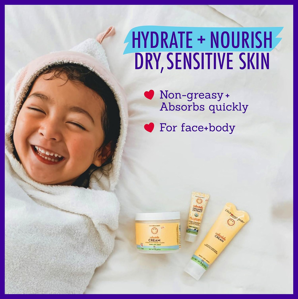 California Baby Calendula Cream | 100% Plant-Based Moisturizer | Lavender Baby Lotion | Face Moisturizer For Dry Skin | Hypoallergenic | 2 Oz / 57G California Baby Calendula Cream | 100% Plant-Based Moisturizer | Lavender Baby Lotion | Face Moisturizer For Dry Skin | Hypoallergenic | 2 Oz / 57G