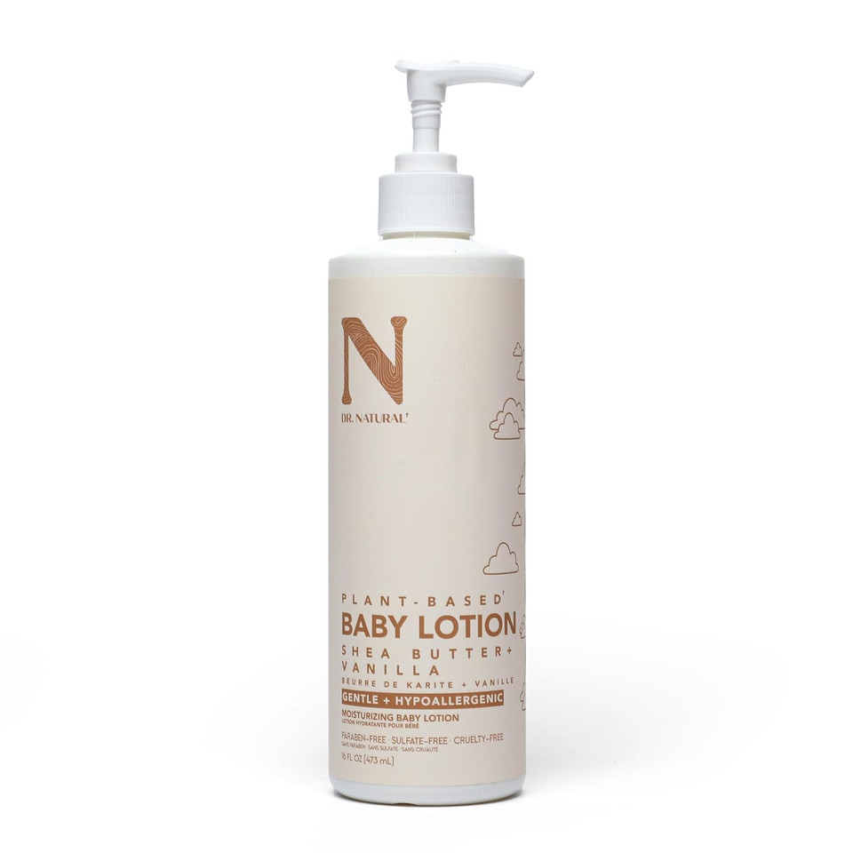 Dr. Natural Moisturizing Baby Lotion - Shea Butter Baby Lotion For Newborn And Kids - Sensitive Skin Body Lotion - Shea Butter And Vanilla - 16 Oz