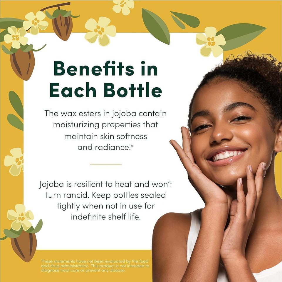 Hobacare Jojoba Baby Oil With Pump Dispenser  100% Pure Natural Unrefined Unscented Cold-Pressed Jojoba Oil For Baby Hair, Infant Skin, Cradle Care & Body Moisture (4.22 Fl Oz)