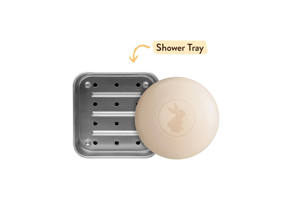 Babo Botanicals Shampoo Solid Bar 2-1 Holder, Travel Case With Lid, Shower Tray With Draining Layer; Aluminum Case For Shampoo Or Soap, Tsa