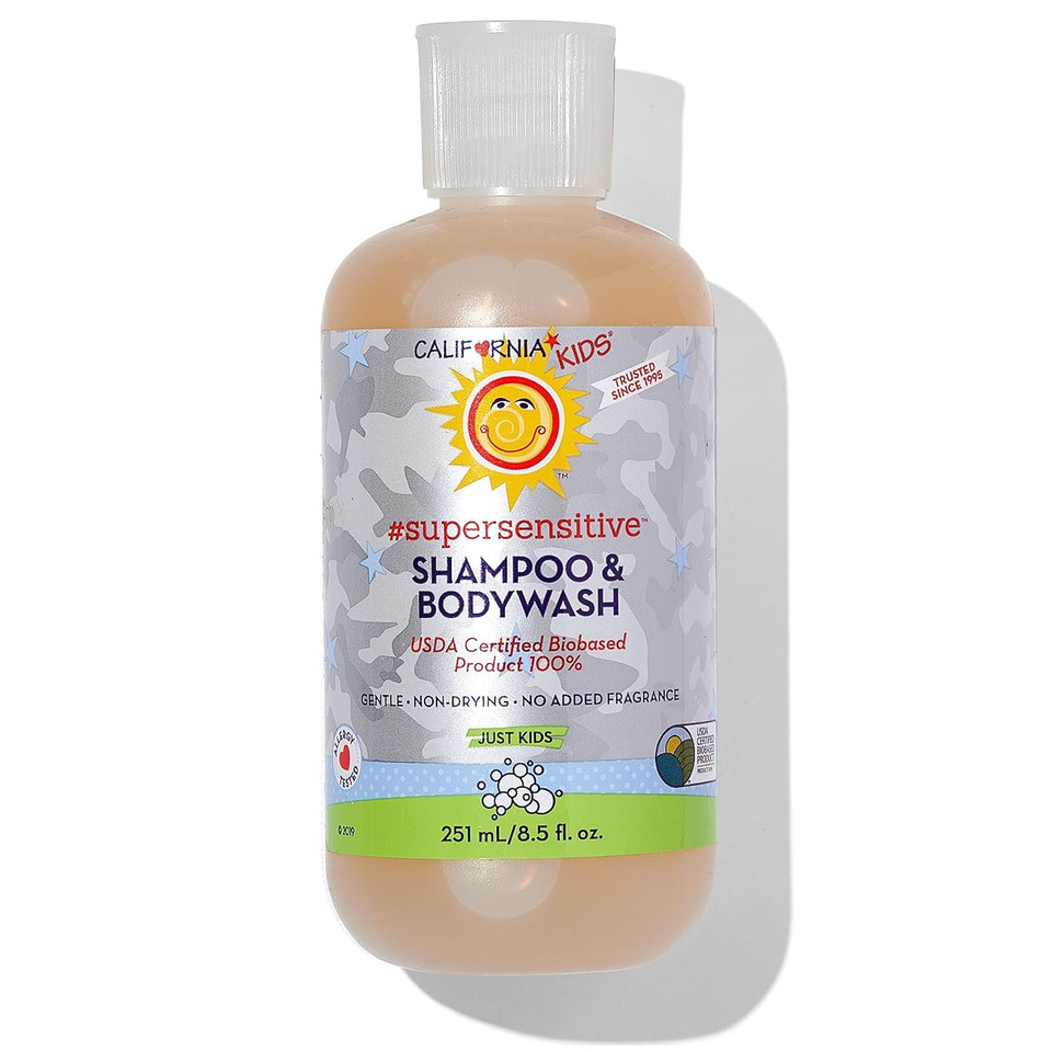 California Kids Super Sensitive Unscented Shampoo And Bodywash | 100% Plant-Based | Gentle Skincare | Fragrance Free | Hypoallergenic | 251 Ml / 8.5 Fl. Oz