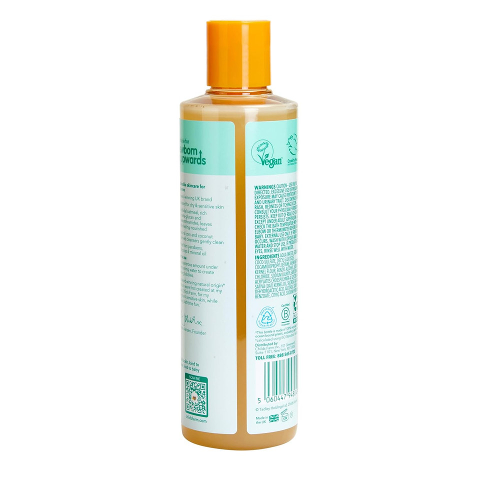 Childs Farm, Oatderma Bubble Bath, Fragrance-Free, Gently Cleanses And Soothes, Suitable For Newborns With Dry, Sensitive Skin, 8.4 Fl Oz