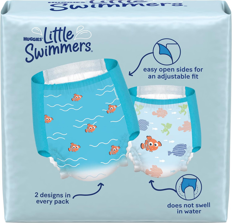 Huggies Little Swimmers Disposable Swimming Diapers, Size 4 (24-34 Lbs), 18 Ct