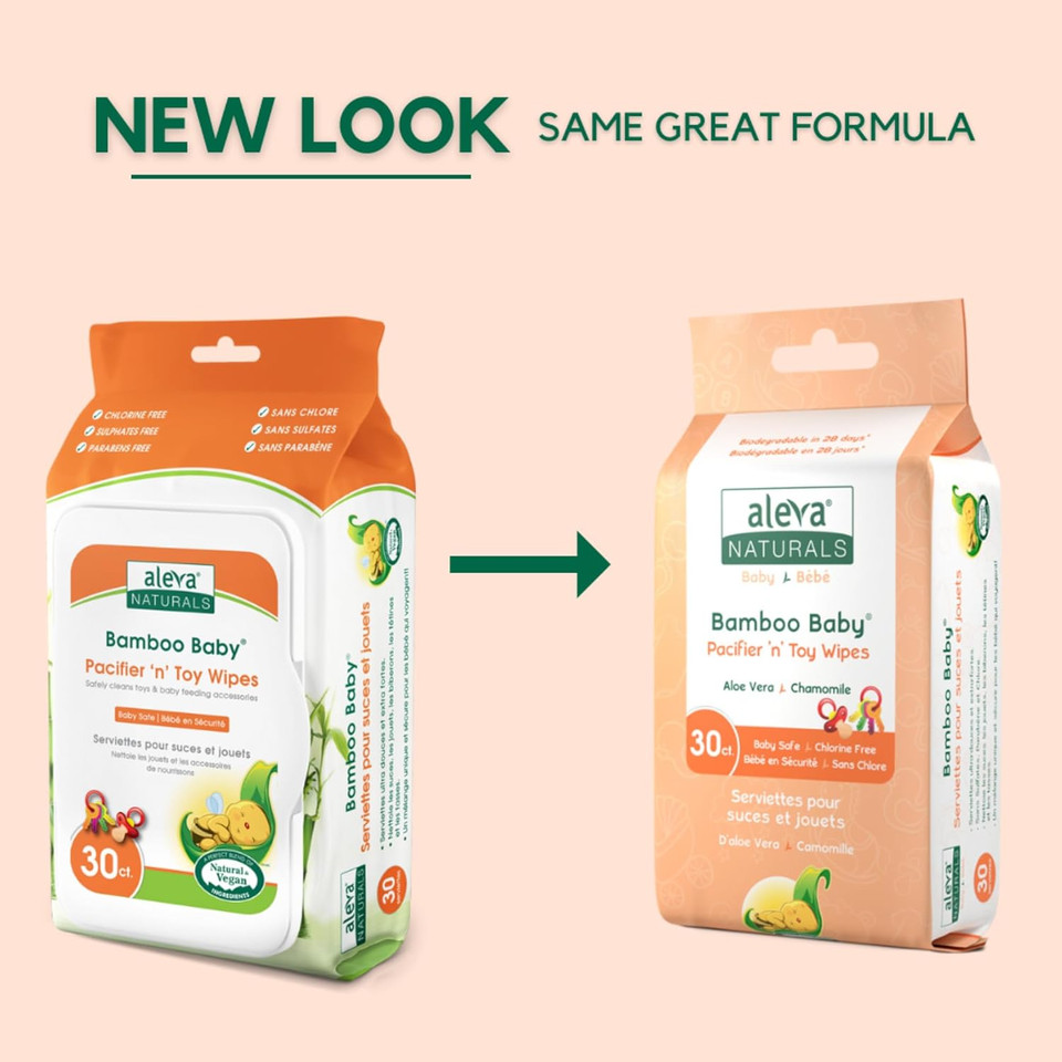 Aleva Naturals Bamboo Baby Pacifier And Toy Wipe