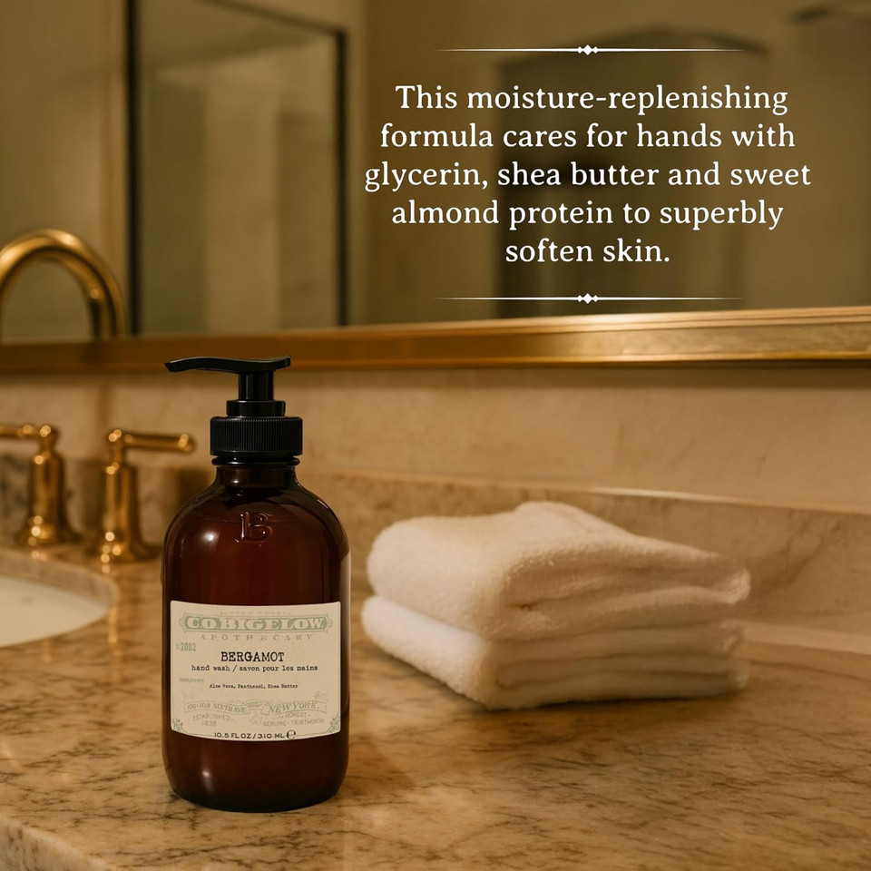 C.O. Bigelow Iconic Collection West Village Rose Hand Wash, With Glycerin, Aloe Vera, Panthenol, And Shea Butter, 10.5 Fl Oz