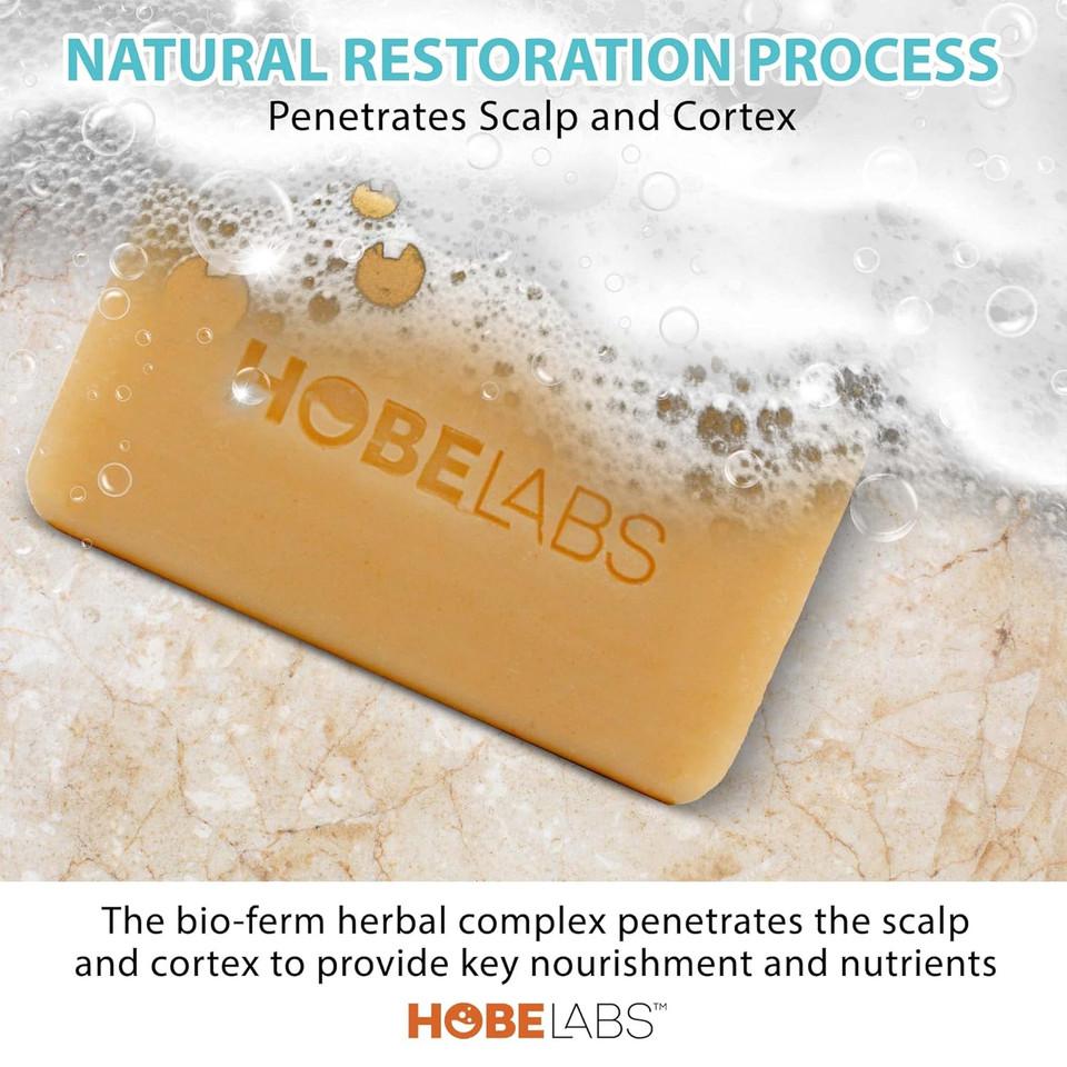 Hobe Labs Beach Day Hydrating Shampoo Bar - Clean & Nourish Your Hair. Bio-Ferm Herbal Complex  Build Strong Hair
