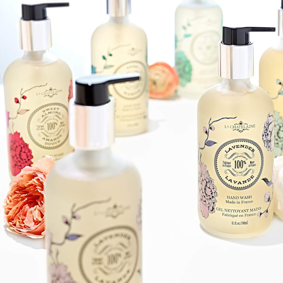 La Chatelaine Hand Wash & Lotion Set | Sulfate Free | Frosted Glass Bottles | Nourishing Shea Butter Formula | Natural And Organic | Made In France | 2 X 8.1 Oz. (Coconut Milk)