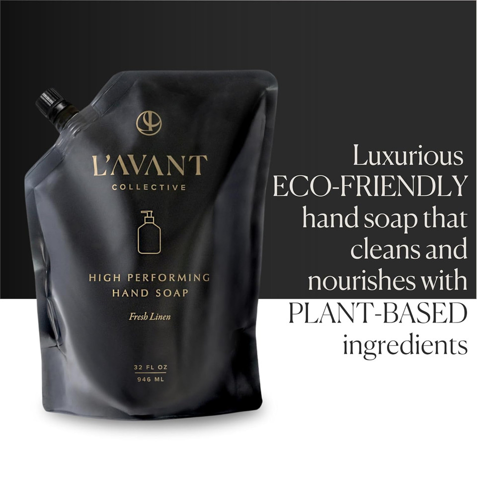 L'Avant Collective High Performing Hand Soap Refill | Luxurious Ingredients For Soft & Smooth Hands | Fresh Linen Scent | 32 Fl Oz/946 Ml