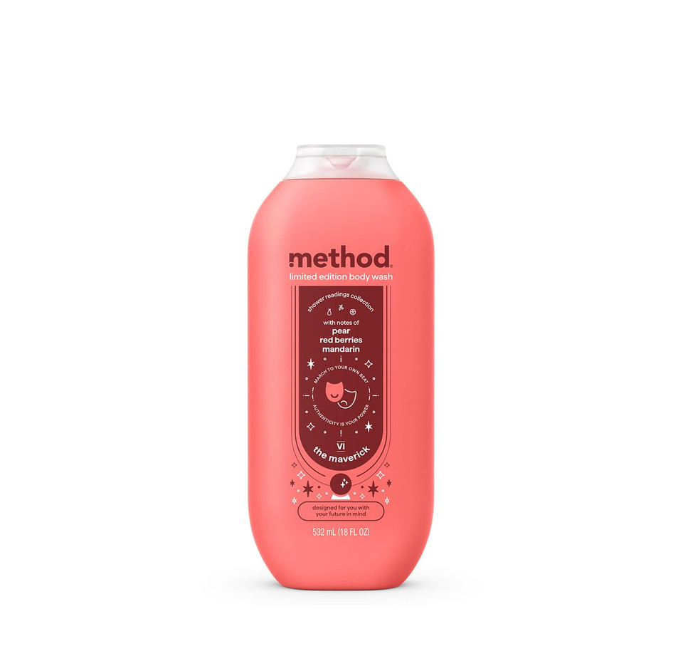 Method Limited Edition Shower Readings Body Wash, The Maverick, 18Oz Bottle, With Notes Of Pear, Red Berries And Mandarin