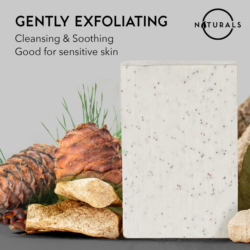 O Naturals Exfoliating Soap Bar Cedarwood - Natural Exfoliating Bar Soap - Heavy Grit Mens Soap - Apricot Kernels Bar Soap - Bar Soap For Men - Mens Soap Bar - Soap For Men Face Soap Bar Mens Bar Soap