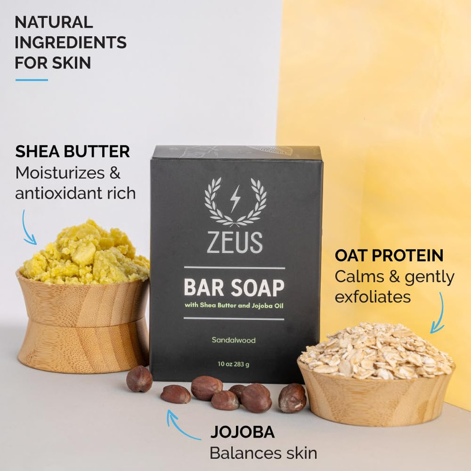 Zeus Body & Face Bar Soap, Natural Skin Hydrating & Balancing Soap For Face & Body Wash (Made In Usa) Verbena Lime