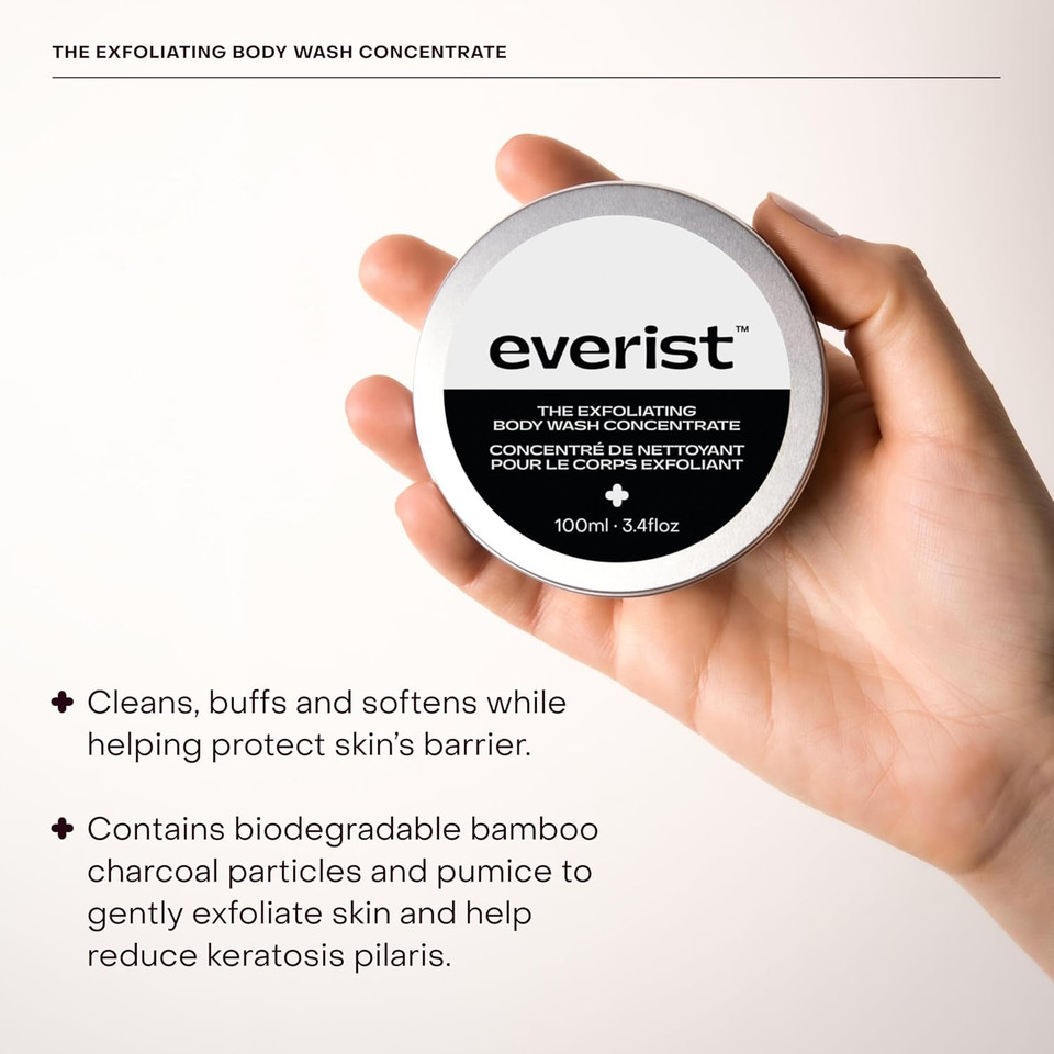 The Exfoliating Body Wash Concentrate, Protects Skin Barrier, Cleanses & Buffs Skin, Contains Aloe Vera, Lightly Fragranced, 3.4 Fl Oz