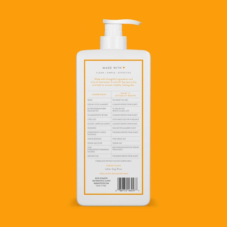 Native Moisturizing Body Wash Contains Naturally Derived Ingredients | For Women & Men, Sulfate, Paraben, & Dye Free Leaving Skin Soft And Hydrated | Lily Milk & White Sage 18 Oz