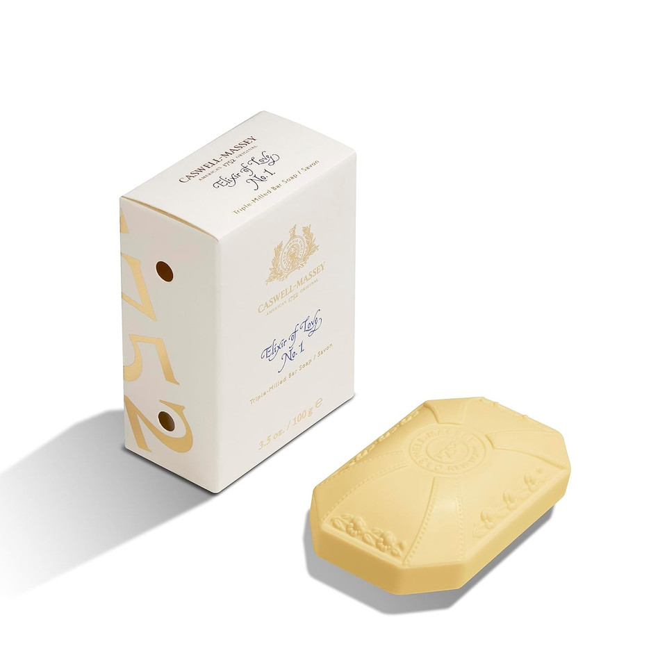 Caswell-Massey Elixir Of Love Natural Bar Soap For Women, Moisturizing Body Soap Bar For All Skin Types, Made With Essential Oils & Plant-Based Formula For Soft Skin, 3.5 Oz