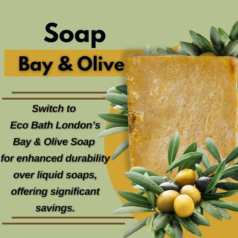 Hand Made Bay & Olive Soap 7Oz (200Gm) - Organic Natural Vegan Soap Bar, Traditional Handmade Olive Oil Soap, Antique Bath Soap For Smooth Skin