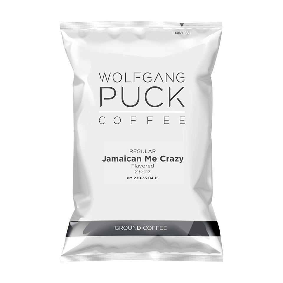 Wolfgang Puck Coffee Ground Flavored Coffee, Single Jamaica Me Crazy 2 Ounce (Pack Of 18)2 Ounce (Pack Of 18)