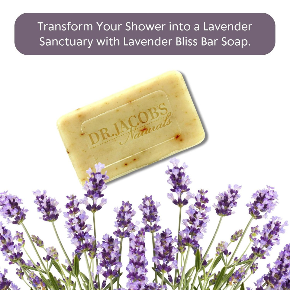 Dr Jacobs Naturals, Triple Milled Loofah Exfoliating Castile Bar Soap 5 Oz. - Luscious Lavender