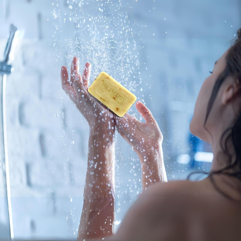 Dr Jacobs Naturals, Triple Milled Loofah Exfoliating Castile Bar Soap 5 Oz. - Luscious Lavender