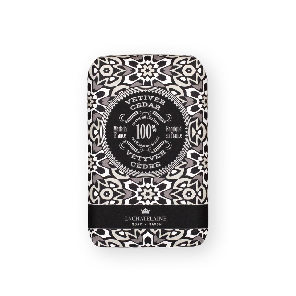 La Chatelaine Luxury Bar Soap Trio Gift Set Tin | Made In France | Natural And Organic | Shea Butter Formula | 3 X 8.8 Oz / 250G - Red Mosaic Soap Trio (Deep Blue Sea, Sandalwood, Citrus Zest) La Chatelaine Luxury Bar Soap Trio Gift Set Tin | Made In France | Natural And Organic | Shea Butter Formula | 3 X 8.8 Oz / 250G - Red Mosaic Soap Trio (Deep Blue Sea, Sandalwood, Citrus Zest)