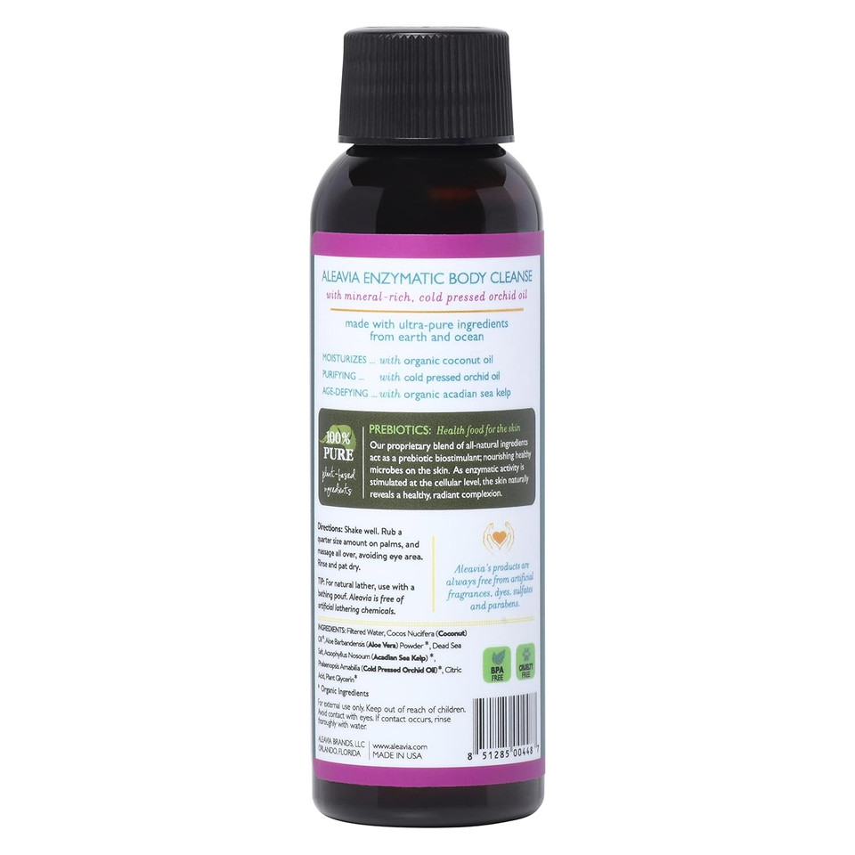 Aleavia  Travel Orchid Body Cleanse  Fragrance-Free Organic & All-Natural  2 Oz