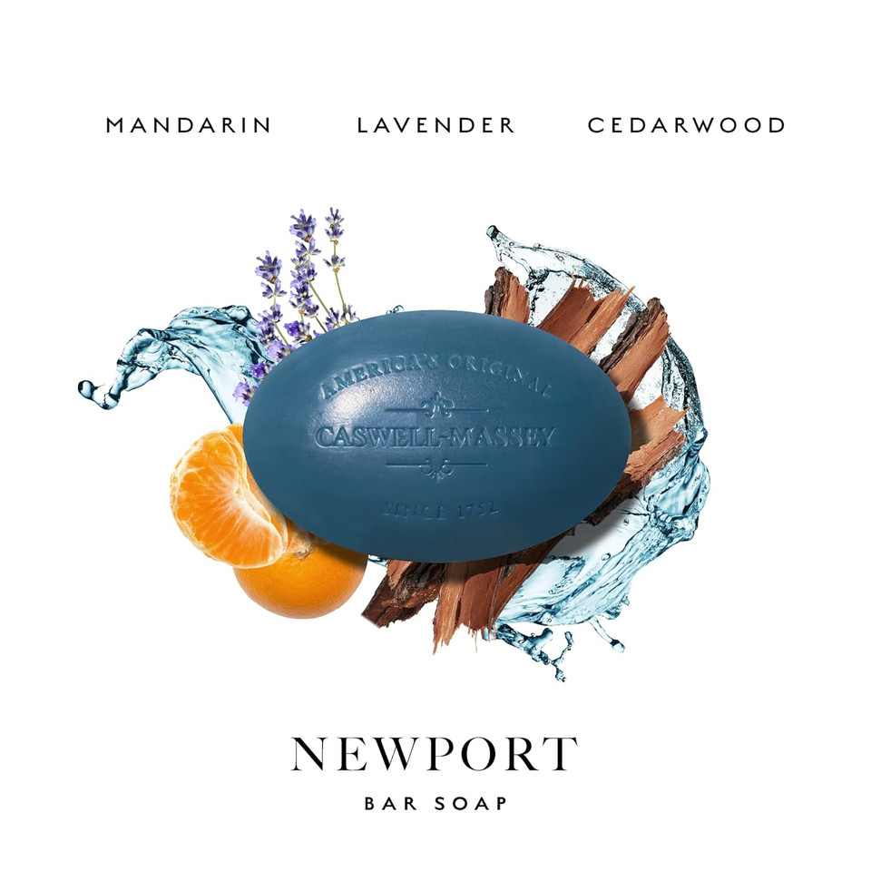 Caswell-Massey Almond Natural Bar Soap For Men & Women, Moisturizing Body Soap Bar For All Skin Types, Made With Essential Oils & Plant-Based Formula For Soft Skin, Made In Usa, 5.8 Oz