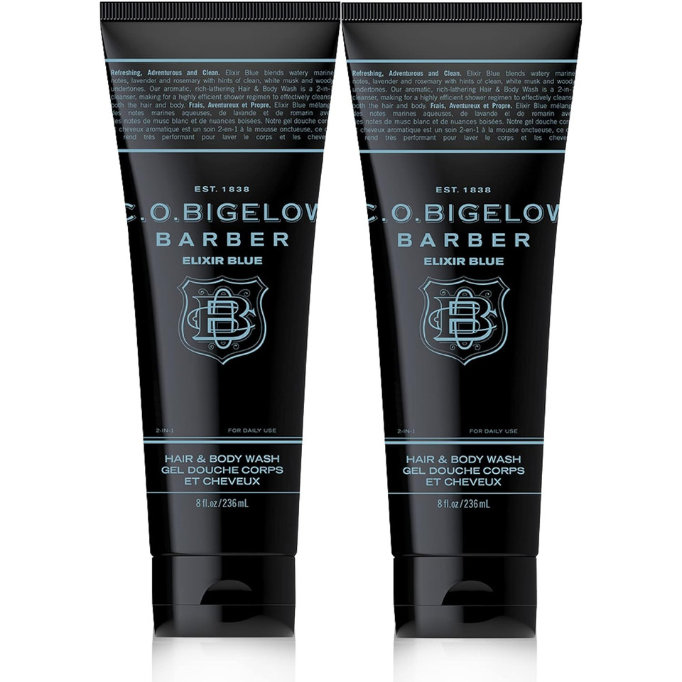 C.O. Bigelow Men'S Lavender & Rosemary Moisturizing Shampoo & Body Wash - Elixir Blue No. 1604, 8 Fl Oz