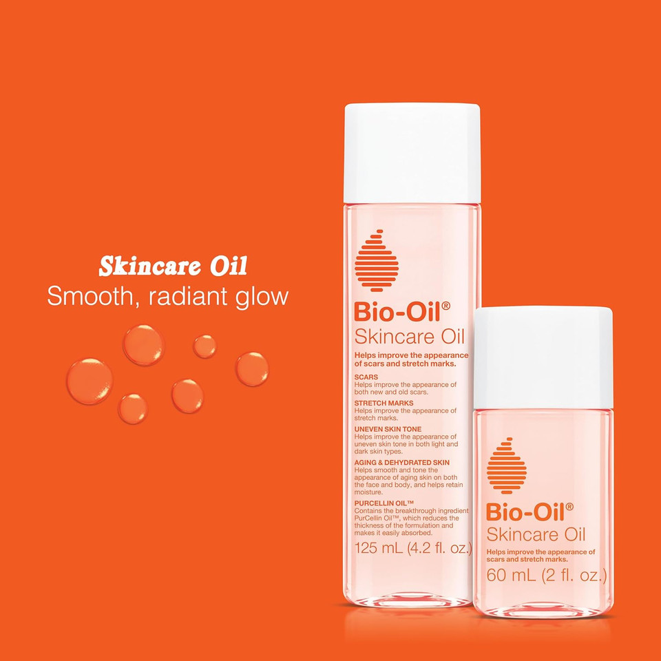Bio-Oil Skincare Body Oil Bundle, Serum For Scars & Stretch Marks, Face And Body Moisturizer With Vitamin E & A For Sensitive Dry Skin, 4.2 Oz And 2 Oz Bottles