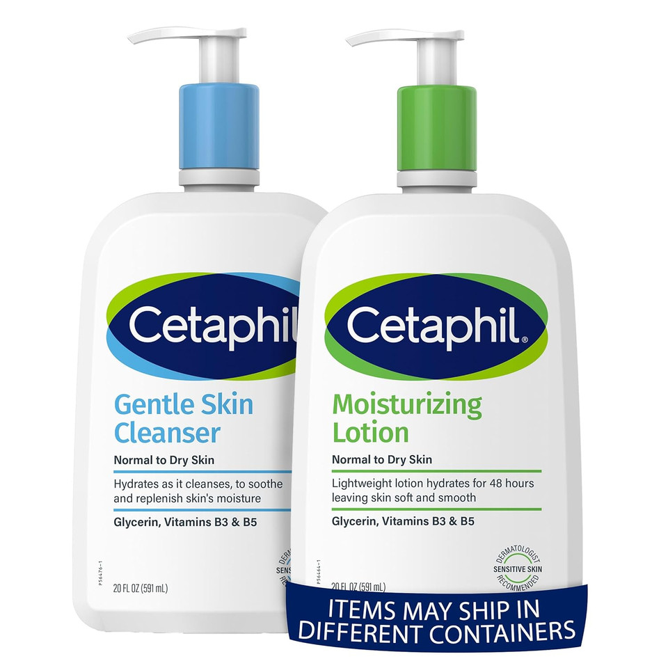 Cetaphil Body Moisturizer, Hydrating Moisturizing Lotion For All Skin Types And Face Wash By Cetaphil, Hydrating Gentle Skin Cleanser For Dry To Normal Sensitive Skin, New 20Oz