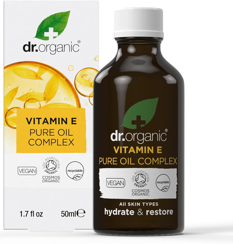 Dr. Organic Vitamin E Pure Oil Complex | Nourishes And Protects Skin, Enhances Elasticity, Natural, Certified Organic, Paraben & Sls-Free, 50 Ml / 1.7 Fl Oz