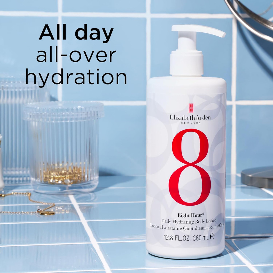 Elizabeth Arden Eight Hour Daily Hydrating Body Lotion, Lightweight Moisturizer For Soft & Smooth Skin, 12.85 Fl Oz