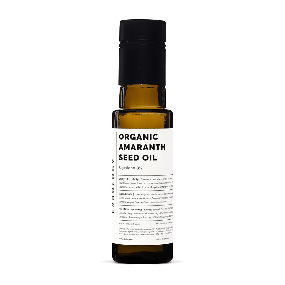 Erbology Organic Amaranth Oil 3.4 Fl Oz - Cold-Pressed - Rich In Squalene (8%) And Vitamin E (580% Ri) - Regenerate And Nourish - No Additives Or Preservatives - Sustainably Sourced - Vegan - Gmo-Free Erbology Organic Amaranth Oil 3.4 Fl Oz - Cold-Pressed - Rich In Squalene (8%) And Vitamin E (580% Ri) - Regenerate And Nourish - No Additives Or Preservatives - Sustainably Sourced - Vegan - Gmo-Free