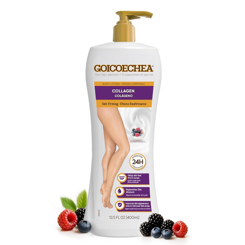 Goicoechea Skin Firming Body Lotion, Collagen Elastin Cream For Women, Skin Appearance Even In Varicose Veins Areas, Skin Tightening ,Firming Body Lotion With Red Fruit Extracts, 24H Hydration 13.5 Oz