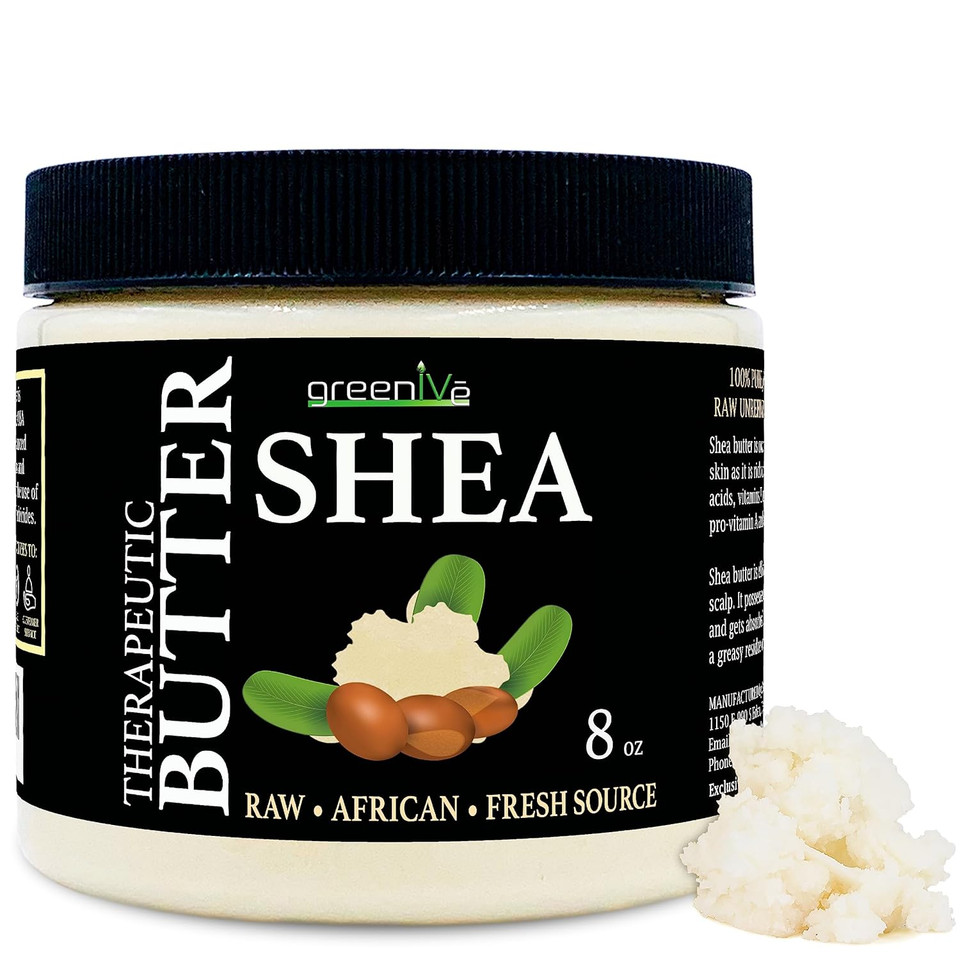 Greenive Shea Butter Raw 100% Pure Organically Grown Ivory Shea For Moisturizing Or Diy Butters, Lotions, Soaps