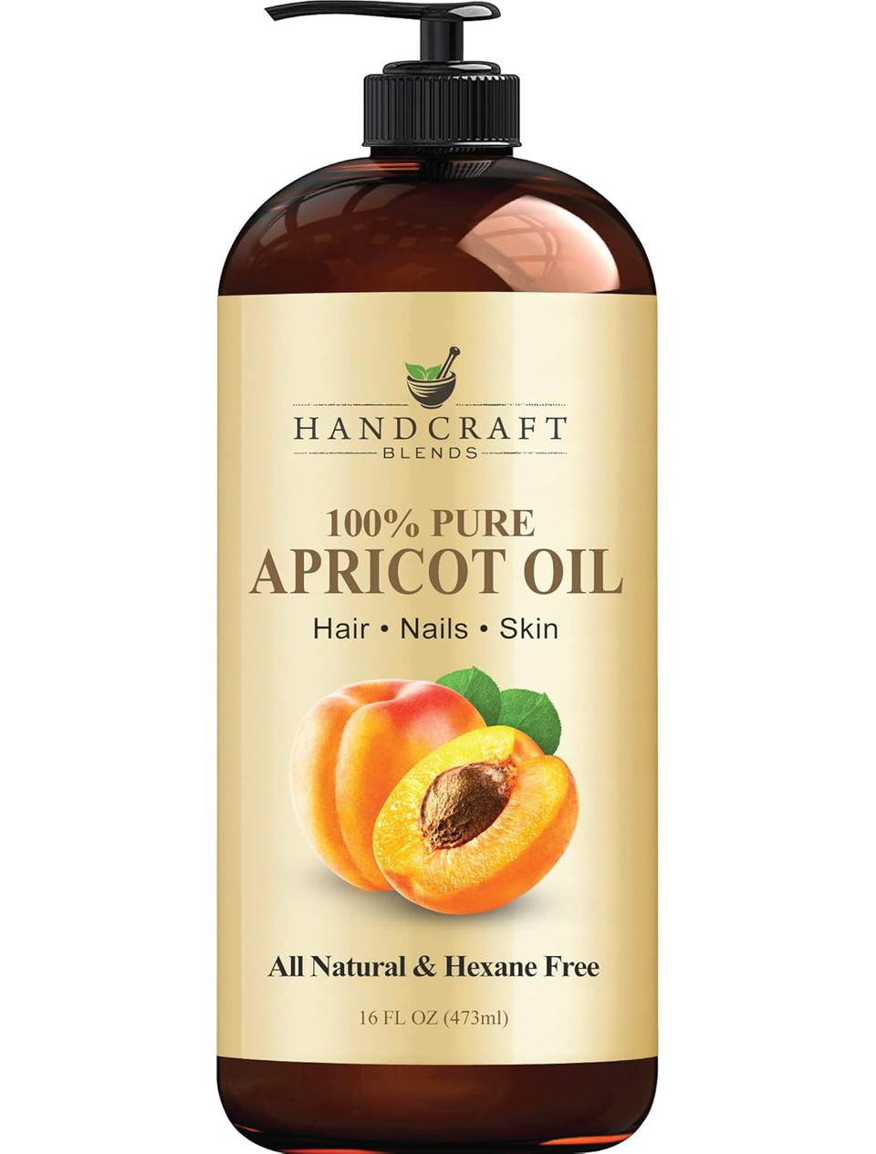 Handcraft Blends Apricot Kernel Oil - Cold-Pressed 28 Fl Oz - 100% Pure And Natural - Premium Grade Carrier Oil For Skin And Hair - Hair And Body - Massage - Hexane-Free