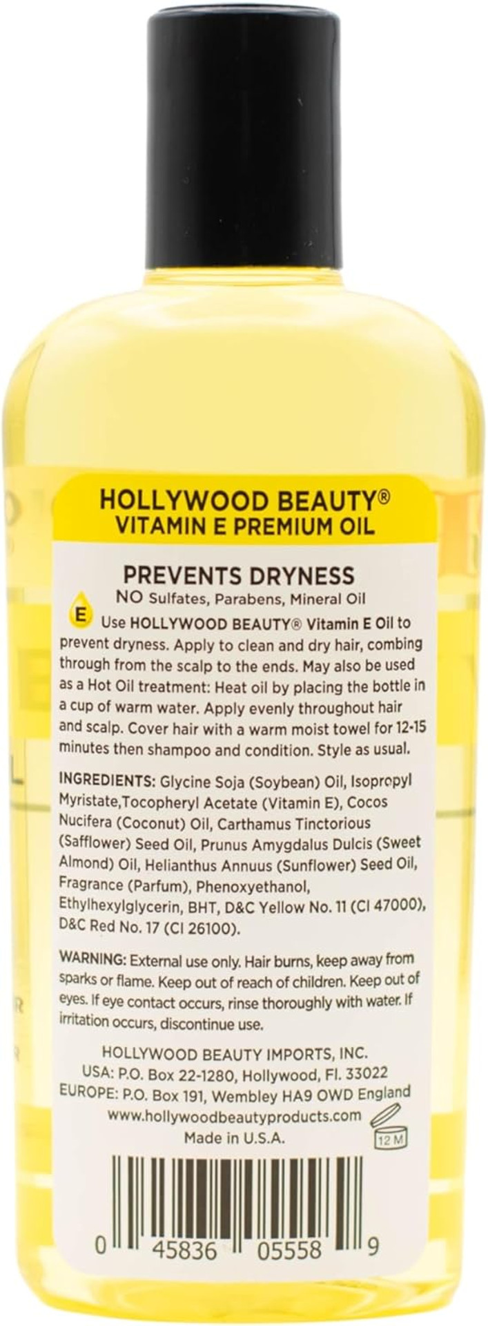 Hollywood Beauty Vitamin E Hair & Skin Oil, 8 Oz - Prevents Dryness, Stimulates Healthy Hair Growth, Repairs Damaged Skin, Anti-Aging Hollywood Beauty Vitamin E Hair & Skin Oil, 8 Oz - Prevents Dryness, Stimulates Healthy Hair Growth, Repairs Damaged Skin, Anti-Aging