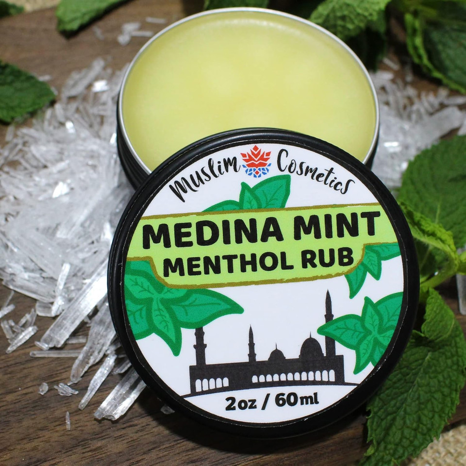 Medina Mint Menthol Rub Cream | 100% Natural Chest Rub | No Petroleum | Organic Arnica || Made In Canada - Muslim Cosmetics - Medina Mint Balm 2Oz