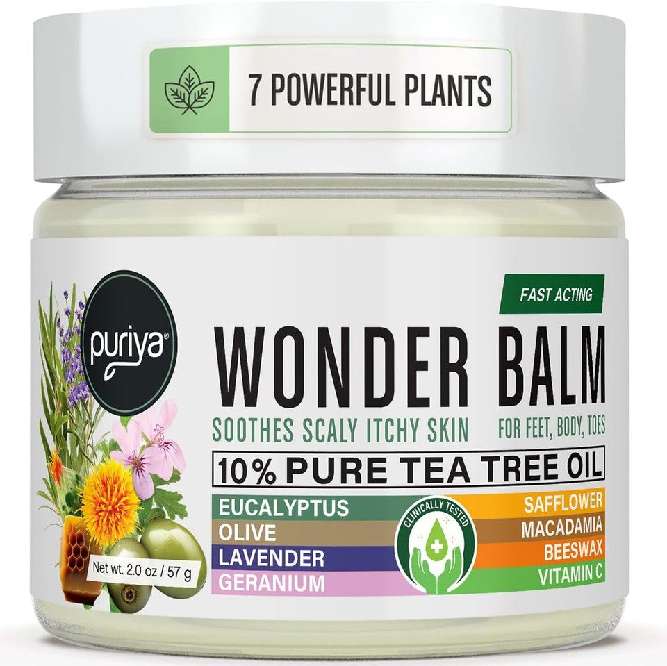 Puriya Tea Tree Oil Balm And Mother Of All Creams With Mildly Earthy Scent Bundle Set, Plant Rich Wonder Balm, Moisturizing Cream For Dry, Itchy, And Sensitive Skin
