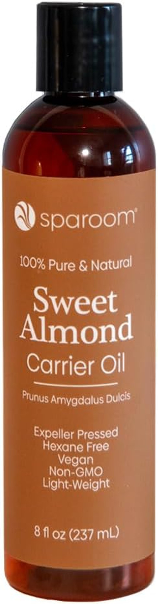 Sparoom 100% Pure And Natural Carrier Oil, Hair And Skin Moisturizer, Aromatherapy And Massage Oil Base For Essential Oils, 8 Ounces, Sweet Almond Oil