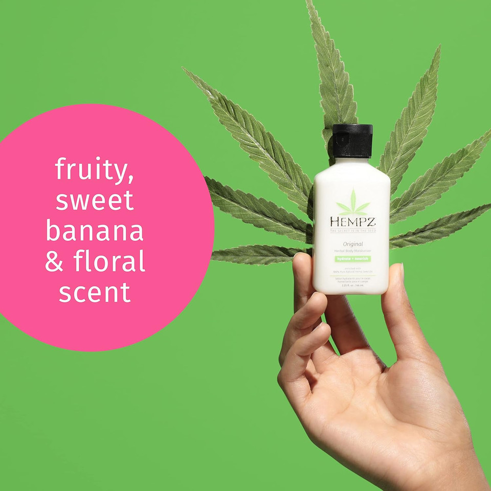 Hempz Body Lotion - Floral & Banana Daily Moisturizing Cream, Shea Butter Hand And Body Moisturizer - Hemp Lotion - Skin Care Products, Hemp Seed Oil - Mini, 2.25 Oz