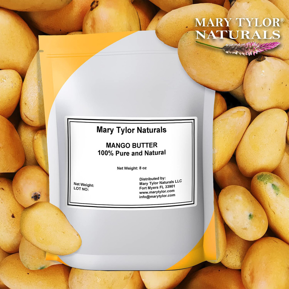 Mary Tylor Naturals Mango Butter 8 Oz Cold Pressed, Unrefined,Raw Pure Mango Butter  Can Be Used For Hair, Skin And Nails