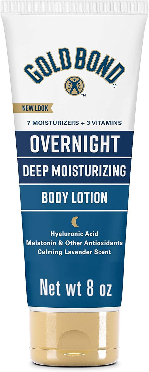 Gold Bond Overnight Deep Moisturizing Lotion, 8 Oz., Skin Therapy Lotion With Calming Scent