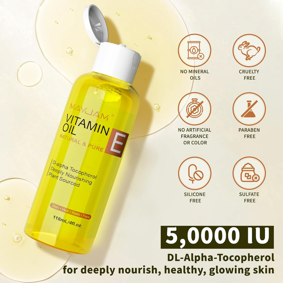 Organic Vitamin E Oil 50,000 Iu For Skin, Pure & Natural Vitamine Oils For Scars Hair, Face, Nail, Scalp Bath And Body Oil, Tocopherol To Repair Damaged Skin, Moisturizing Dry Skin, 8 Fl Oz Organic Vitamin E Oil 50,000 Iu For Skin, Pure & Natural Vitamine Oils For Scars Hair, Face, Nail, Scalp Bath And Body Oil, Tocopherol To Repair Damaged Skin, Moisturizing Dry Skin, 8 Fl Oz