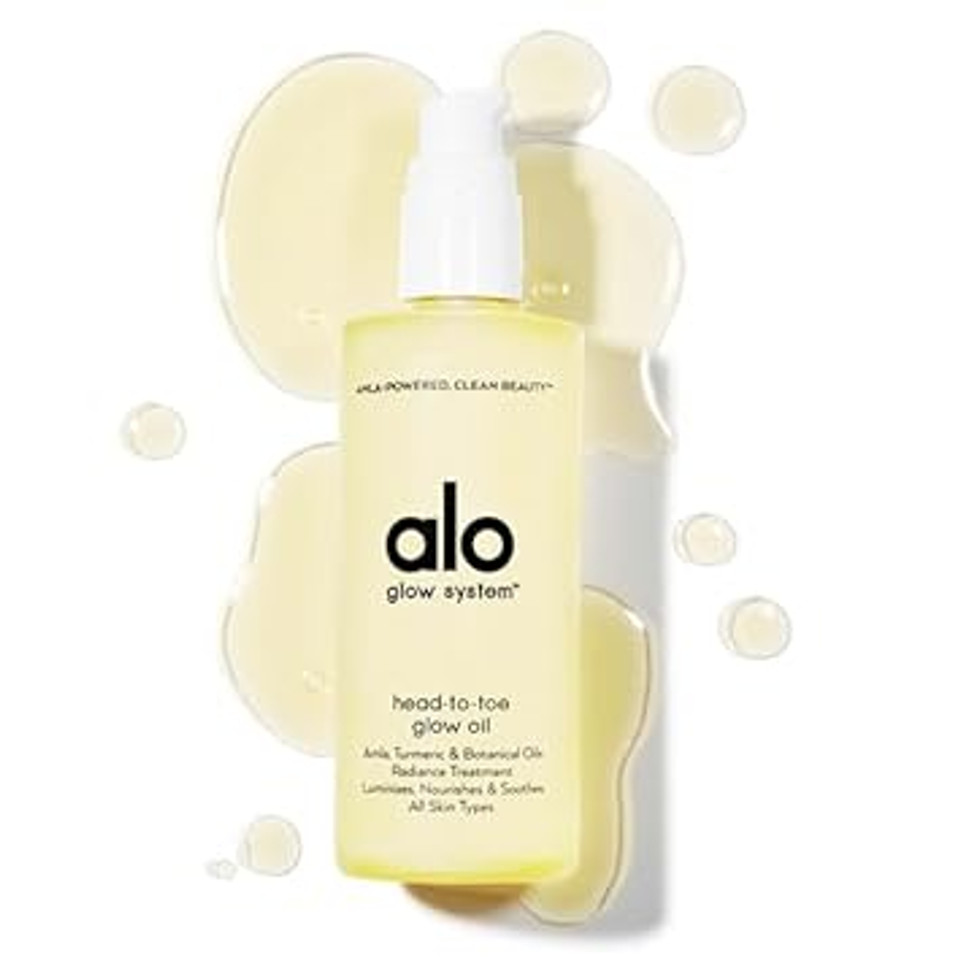 Alo Head-To-Toe Glow Oil | Glow-Boosting Natural Dry Body Oil | Jojoba, Amla, Aloe & Vitamin E | Hydrates & Nourishes Skin | Citrus Scent | 3.2 Oz