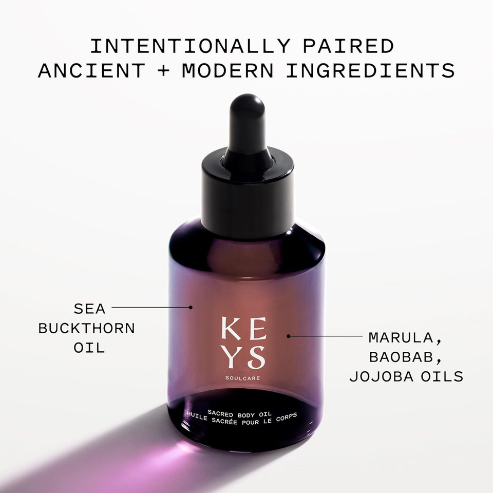 Keys Soulcare Sacred Body Oil With Marula Oil, Lightweight, Non-Greasy, Hydrates, Calms & Nourishes Skin With Manuka Honey, Cruelty-Free, 1.69 Fl Oz